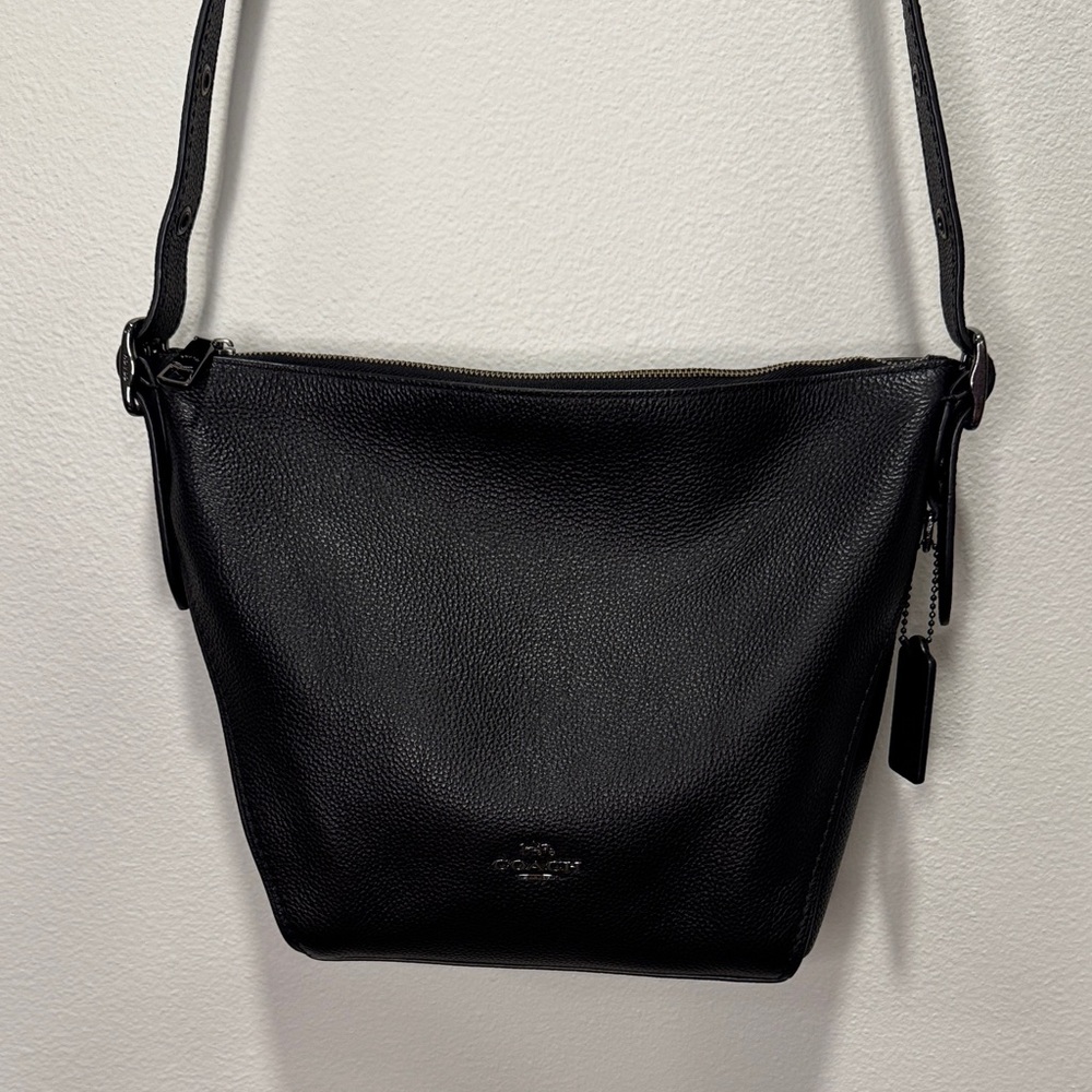 Coach Black Pebble Leather Crossbody Bag